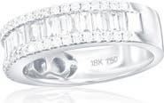 SOUZANA by Suzy Levian 18K White Gold Channel Set Diamond Half-Band Ring