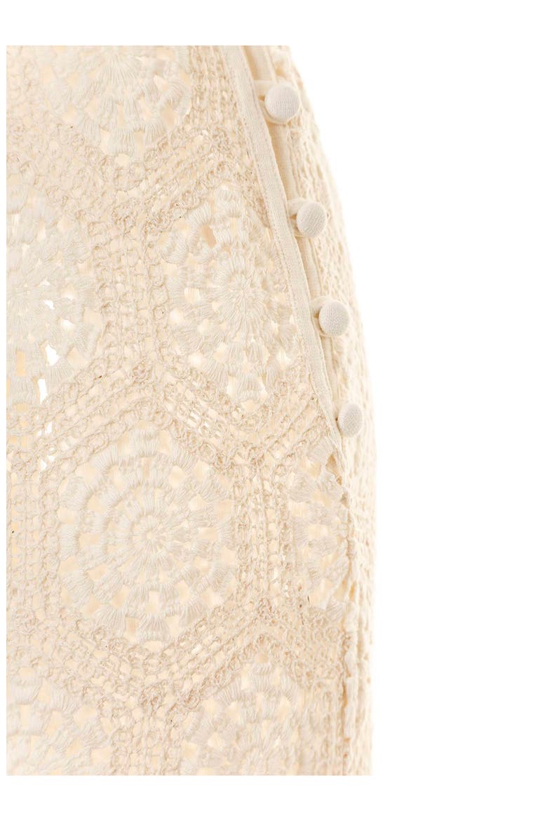 Tove Seed Crochet Cover-Up Maxi Skirt, Alternate, color, IVORY