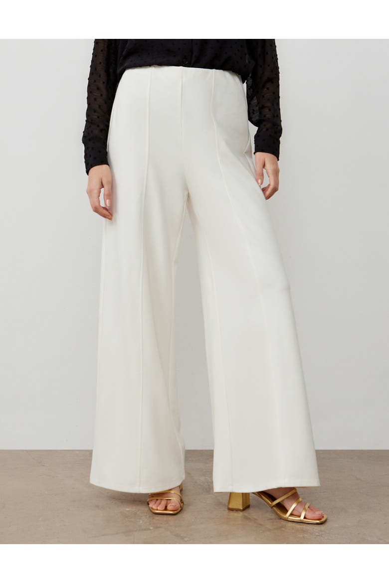 Matilda Ponte Jersey Trouser, Main, color, Ivory