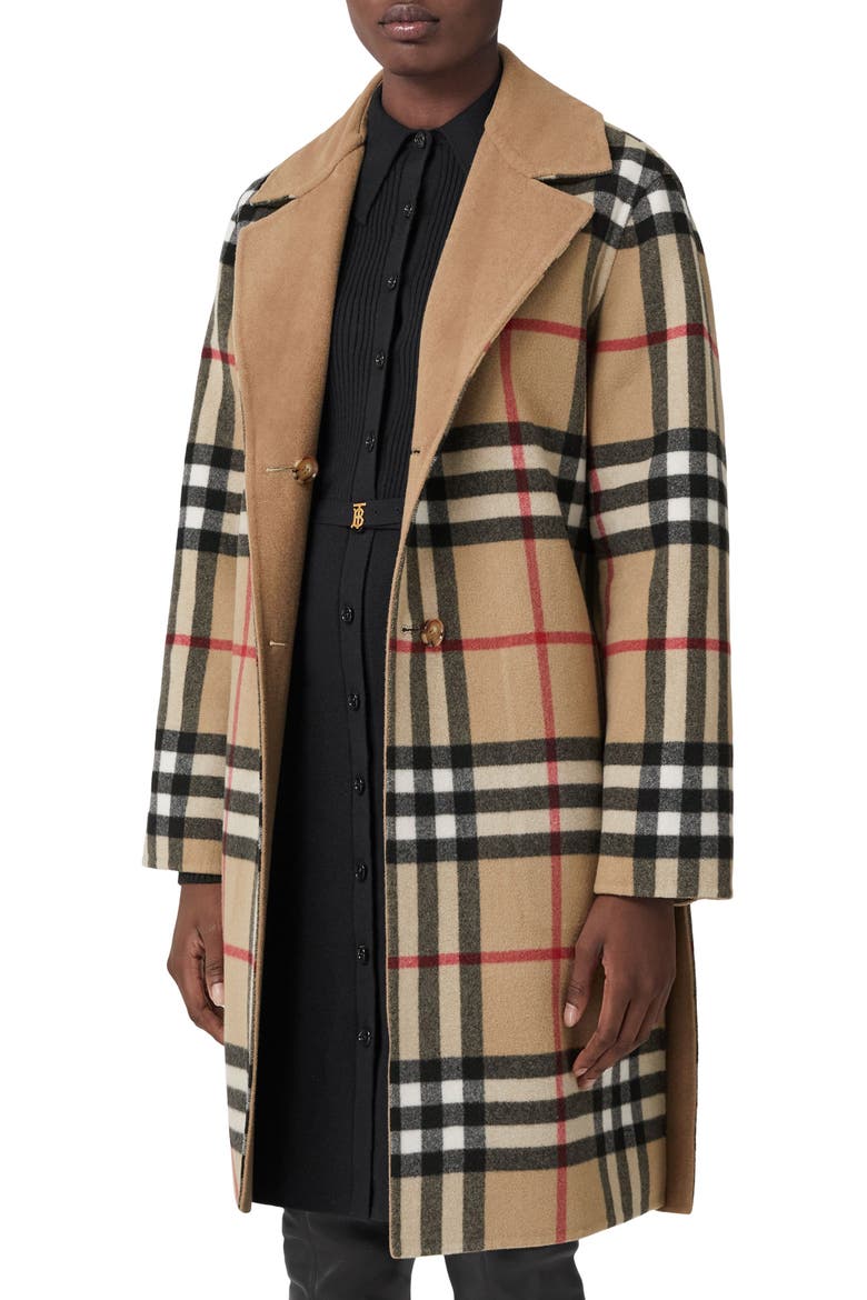 Reversible Check Double Face Wool Coat, Alternate, color, ARCHIVE BEIGE CHK