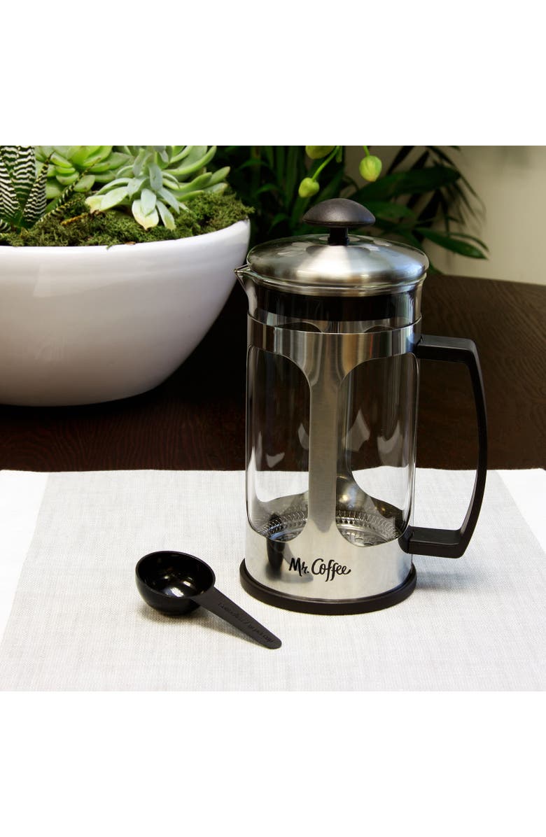 MR COFFEE Daily Brew 1.2 Quart Coffee Press, Alternate, color, Silver