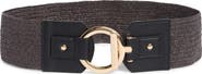 Vince Camuto Toggle Buckle Woven Raffia Belt