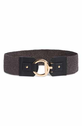 Vince Camuto Toggle Buckle Woven Raffia Belt
