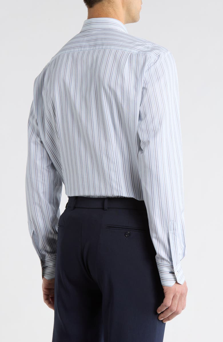 Paul Smith Tailored Fit Stripe Cotton Dress Shirt, Alternate, color, Light Blue