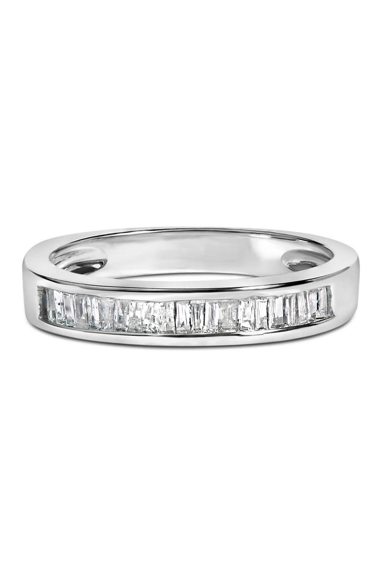 .925 Sterling Silver 1/3 Ctw Baguette Cut Diamond Channel Set Stackable Wedding Ring, Alternate, color, Silver