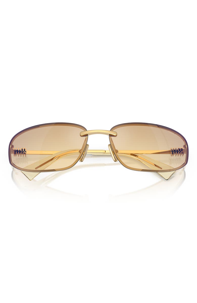 Miu Miu 69mm Oversize Oval Sunglasses, Main, color, Gold