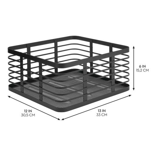 Mdesign Metal Pantry Basket With Handles In Black