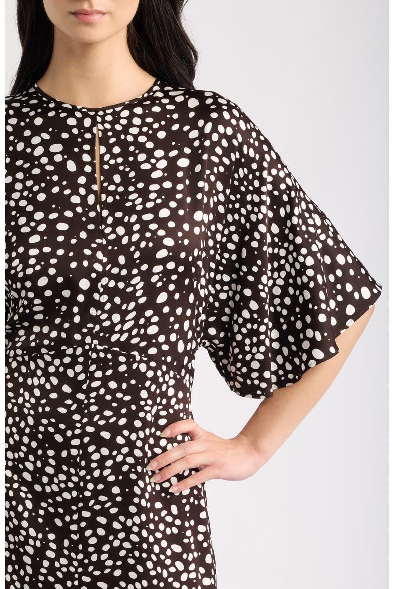 Donazati Dot Print Midi Dress, Alternate, color, MOLE DOT