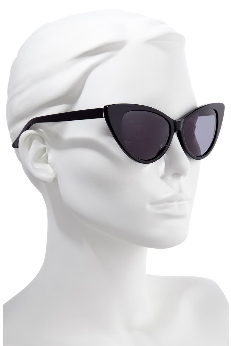 55mm Cat Eye Sunglasses (Nordstrom Exclusive), Alternate, color, BLACK
