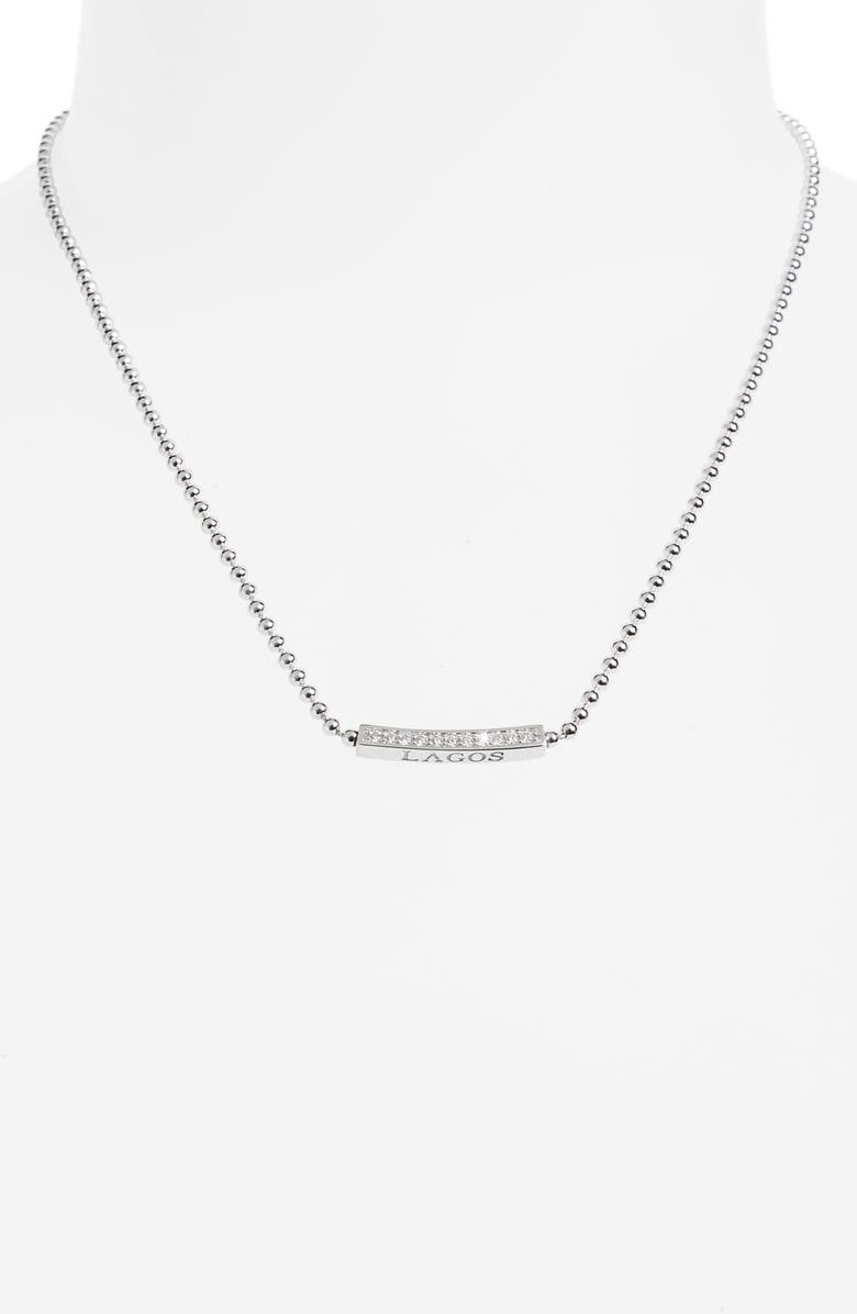 LAGOS Caviar Spark Diamond Pendant Necklace, Alternate, color, Silver/ Diamond