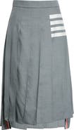 Thom Browne Drop Back Pleated Wool Skirt