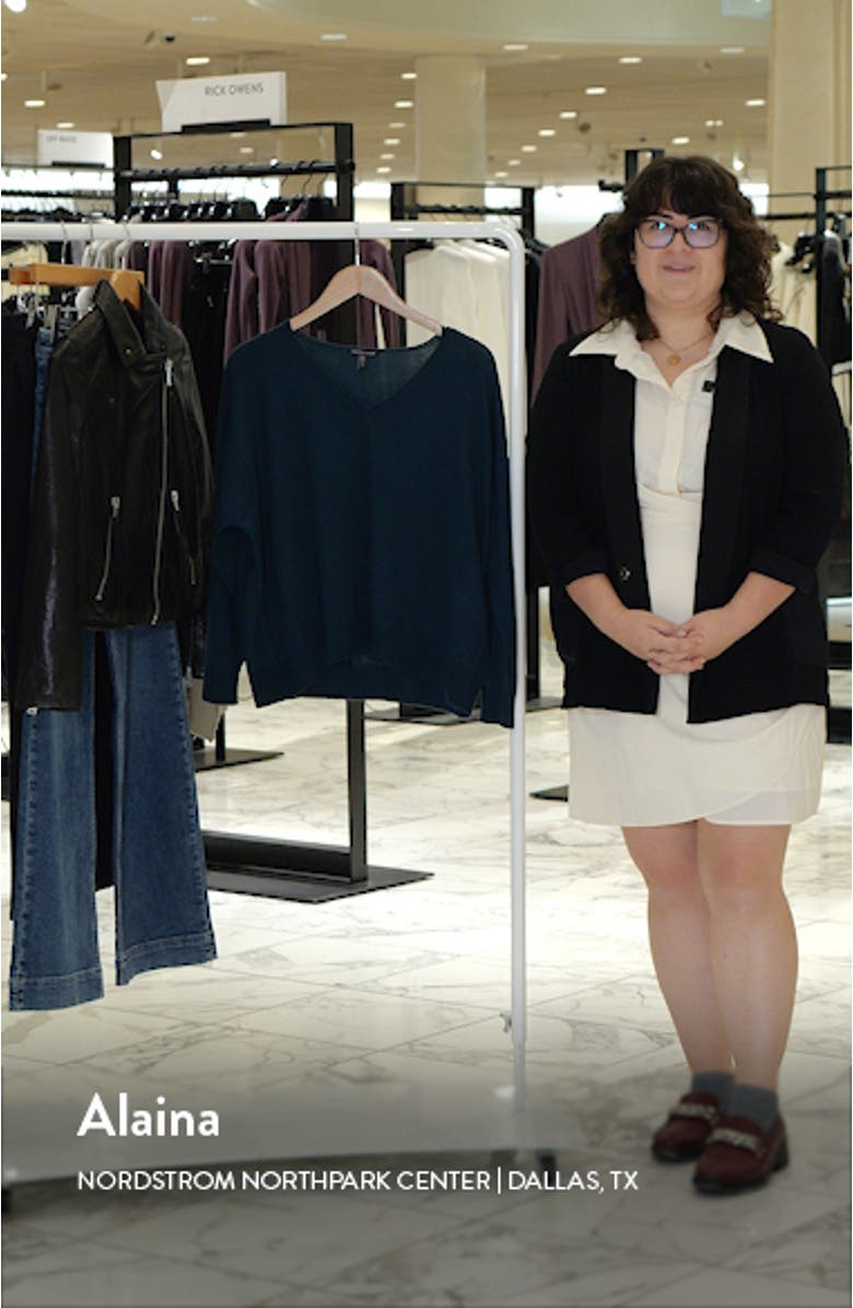 V-Neck Cotton & Tencel<sup>®</sup> Lyocell Blend Sweater, sales video thumbnail