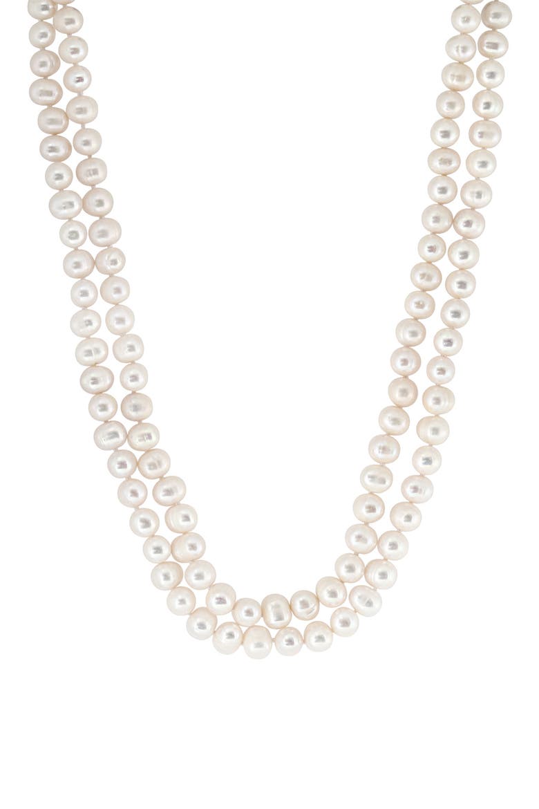 Pearl Double Strand Necklace, Main, color, WHITE