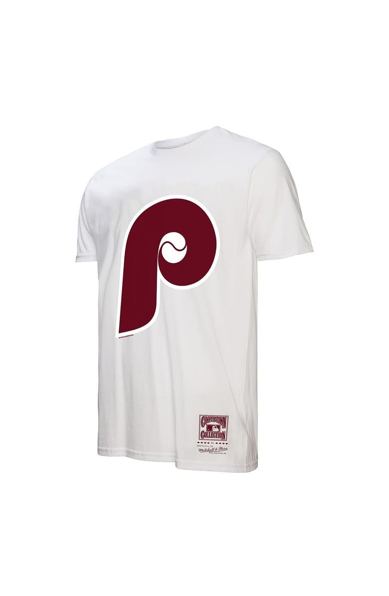 Mitchell & Ness Men's Mitchell & Ness White Philadelphia Phillies Cooperstown Collection Logo T-Shirt, Alternate, color, 