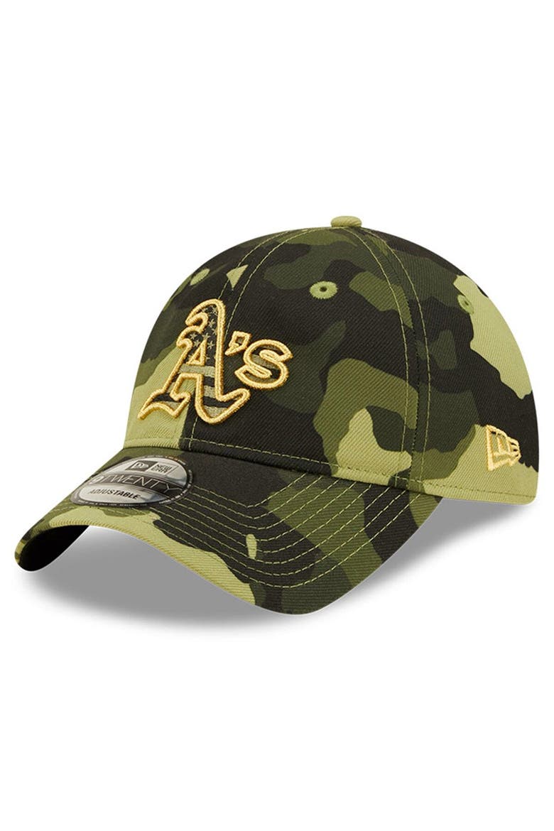 Men's New Era Camo Oakland Athletics 2022 Armed Forces Day 9TWENTY Adjustable Hat, Alternate, color, Camo