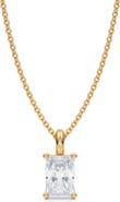 ALLUREZ Radiant Solitaire Lab Diamond Pendant Necklace 14K 0.75ct