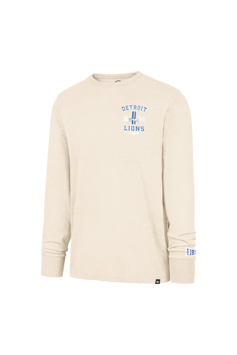 Men's '47  Tan Detroit Lions Heavy Slub Long Sleeve T-Shirt, Alternate, color, Tan