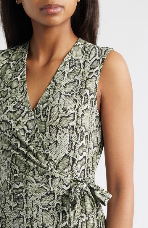 Anne Klein Wrap Bodice Print Jumpsuit