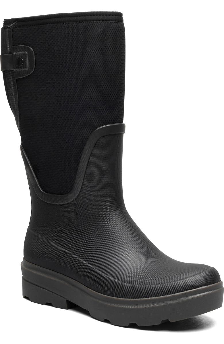 Bogs Hazel Tall Adjustable Calf Rain Boot, Main, color, Black