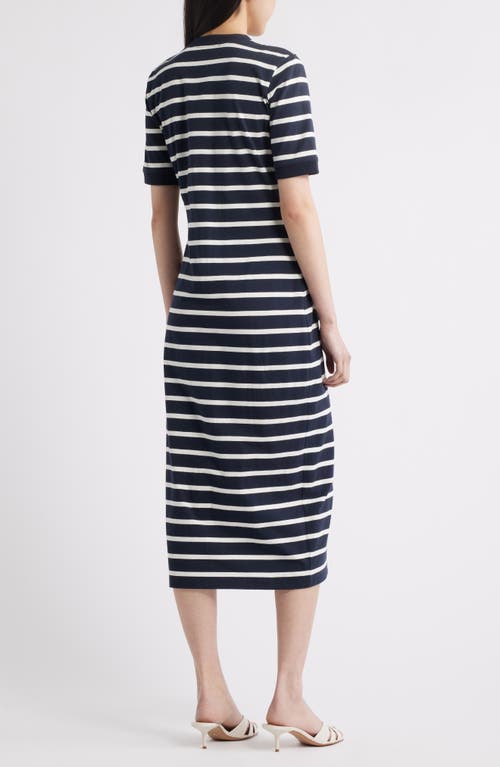 Frame The Striped Sailor Organic Cotton Midi Dress In Blue