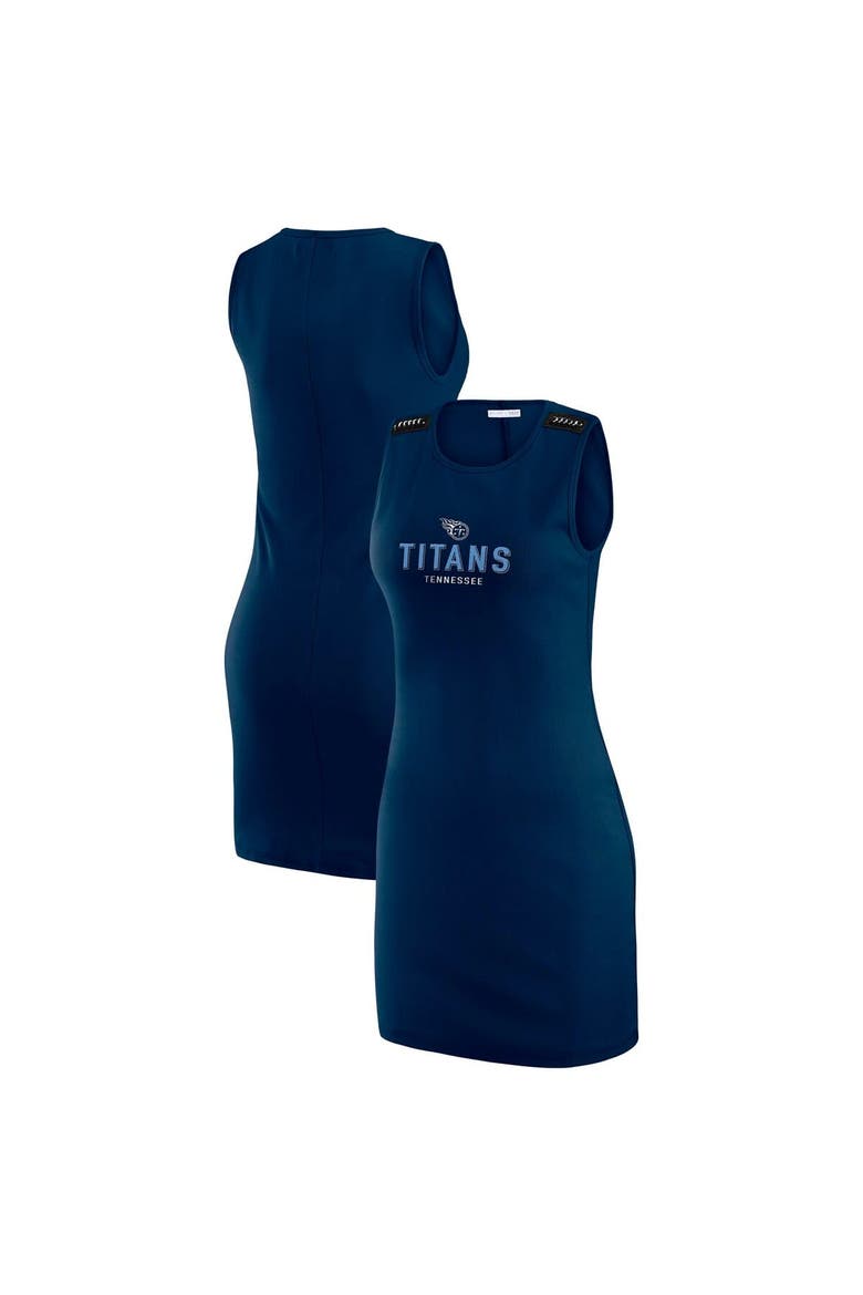 Women's WEAR by Erin Andrews x Gracie Hunt Navy Tennessee Titans Ribbed Tank Dress, Main, color, Navy