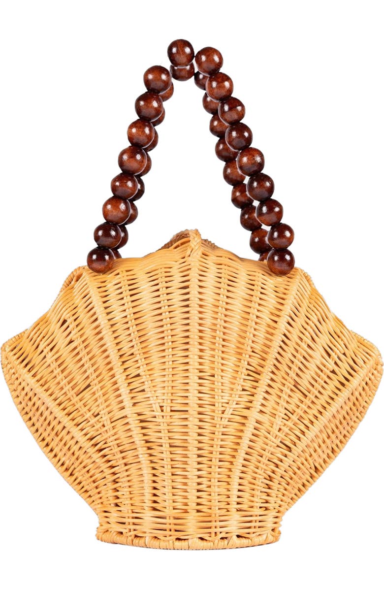 Jelavu Shelly Handwoven Rattan Seashell Bag, Alternate, color, Natural