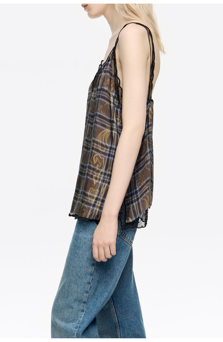 Bimba y Lola Ikatmix Lace Double-Layer Vest Top, Alternate, color, Ikatmix Blue