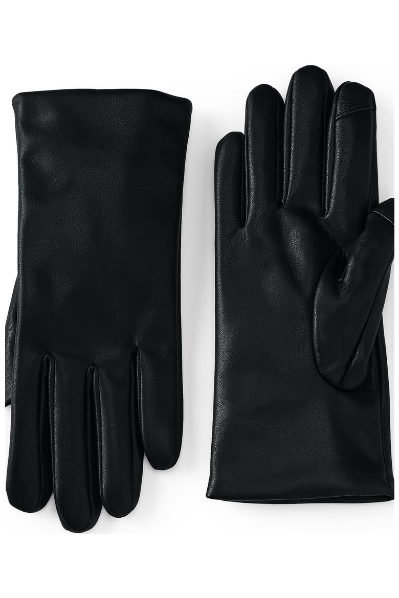 Cashtouch Lined Faux Leather Glove, Main, color, Black