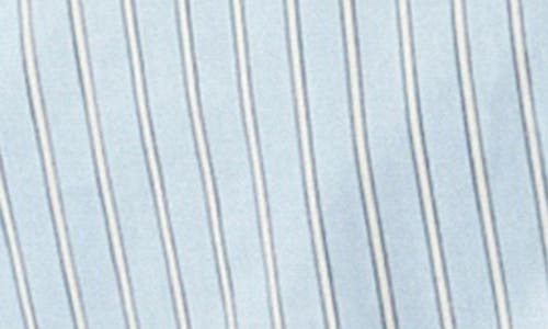 Shop English Factory Stripe Gathered Seam Button-up Shirt In Powder Blue