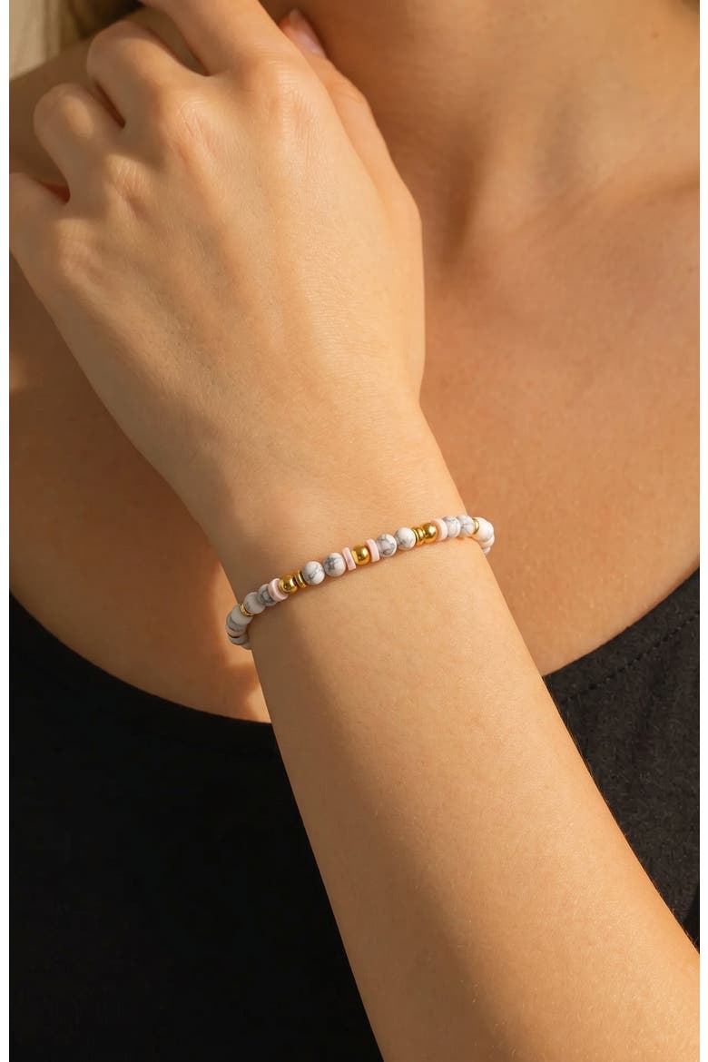 Stacking Birthstone Beaded Bracelet, Alternate, color, April Diamond