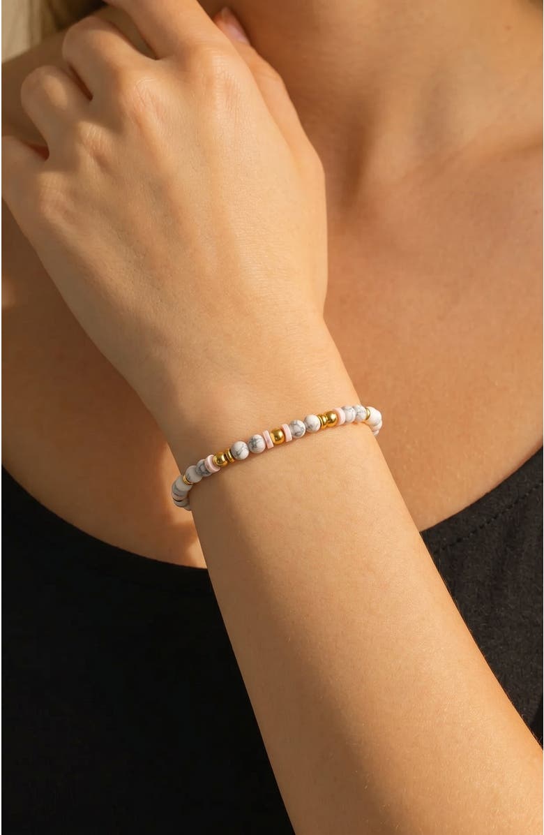 Mint & Lily Stacking Birthstone Beaded Bracelet, Alternate, color, April Diamond