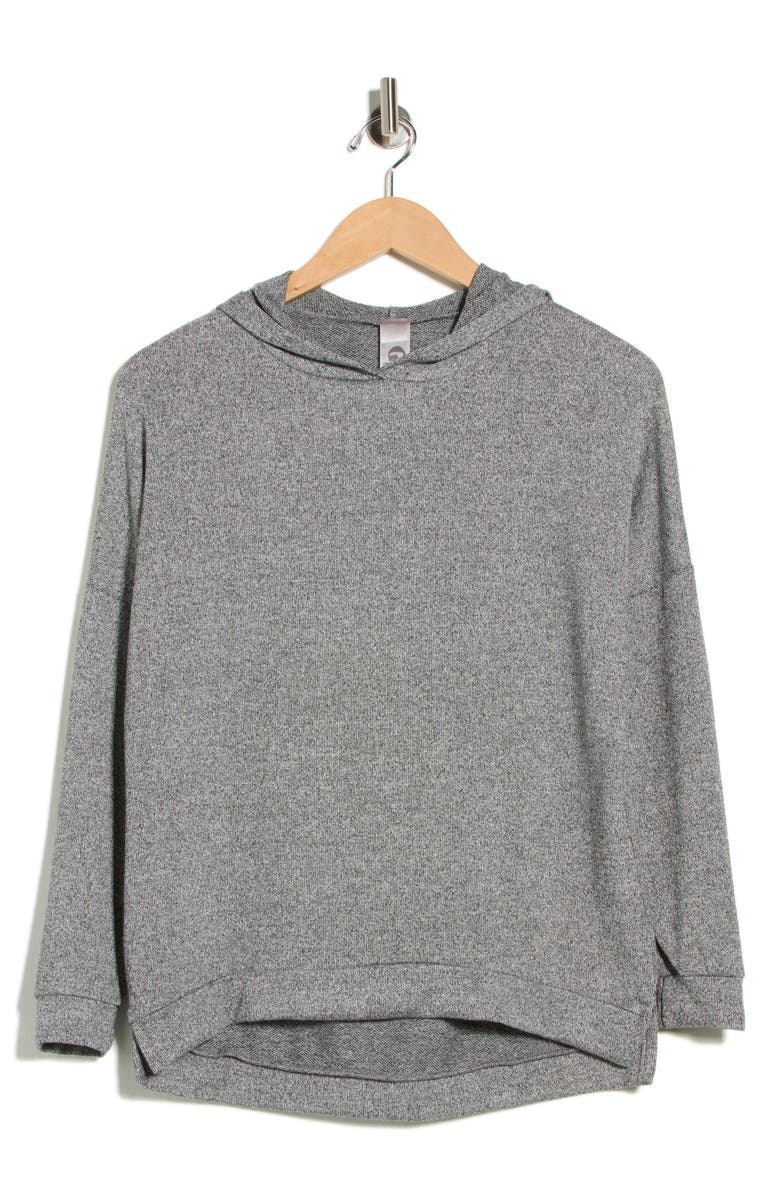 GO COUTURE High-Low Hoodie, Main, color, Grey Splash
