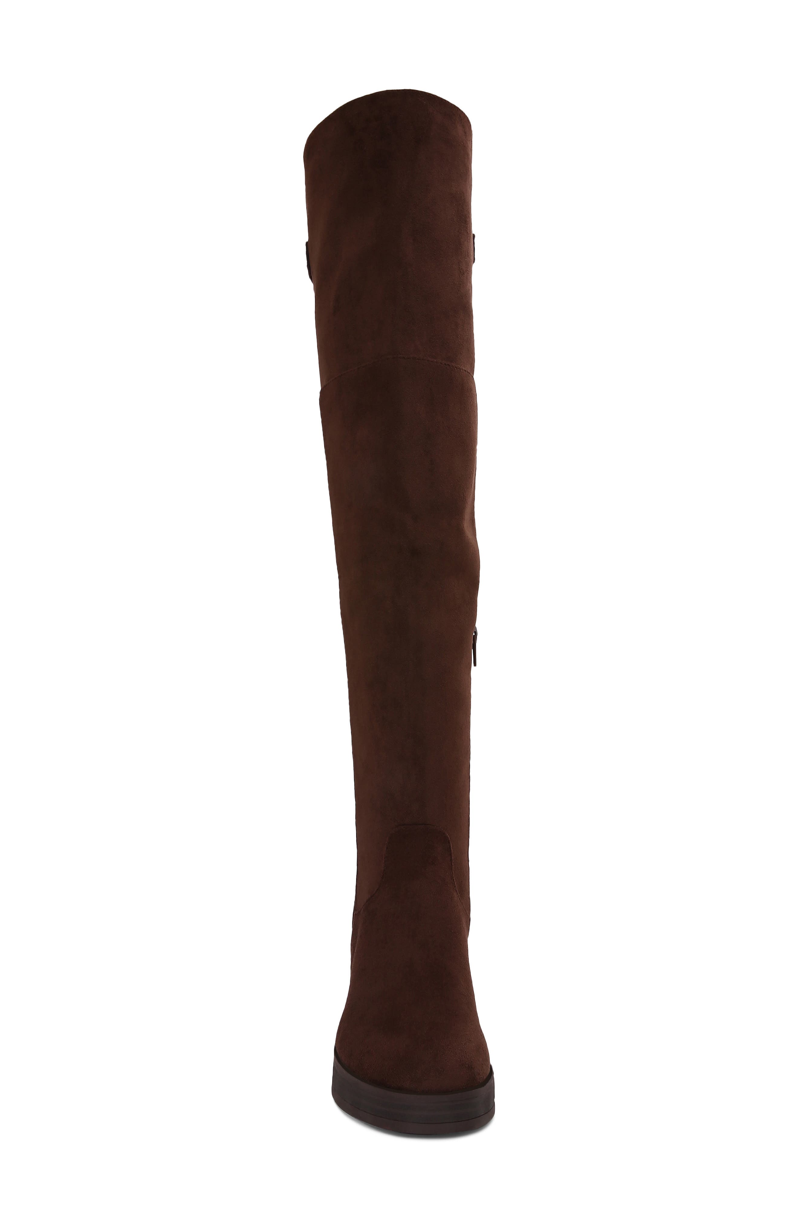 Banks Over the Knee Faux Leather Boot, Alternate, color, BROWN