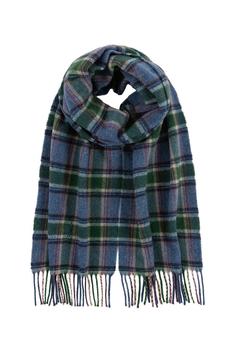 Recycled Classic Plaid Scarf, Main, color, Rustic Navy Multi