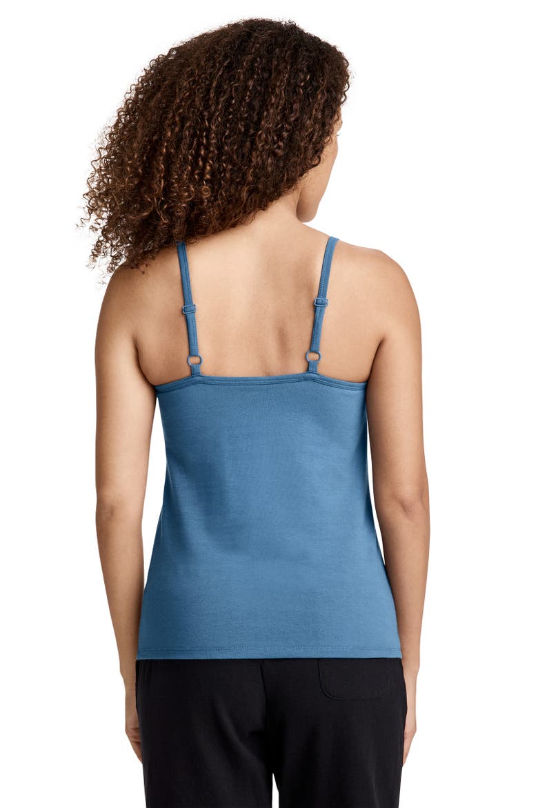 Women's Cotton Stretch Cami With Built-in Bra, Alternate, color, Harbor Blue