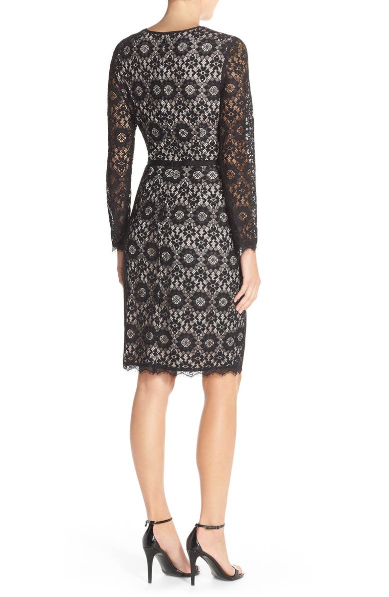 Maggy London Lace Sheath Dress, Alternate, color, 