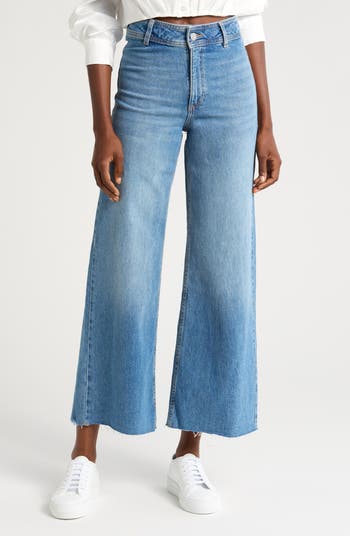 Wide Leg Mango Pantalon Culotte Catherin Frayed High Waist Wide