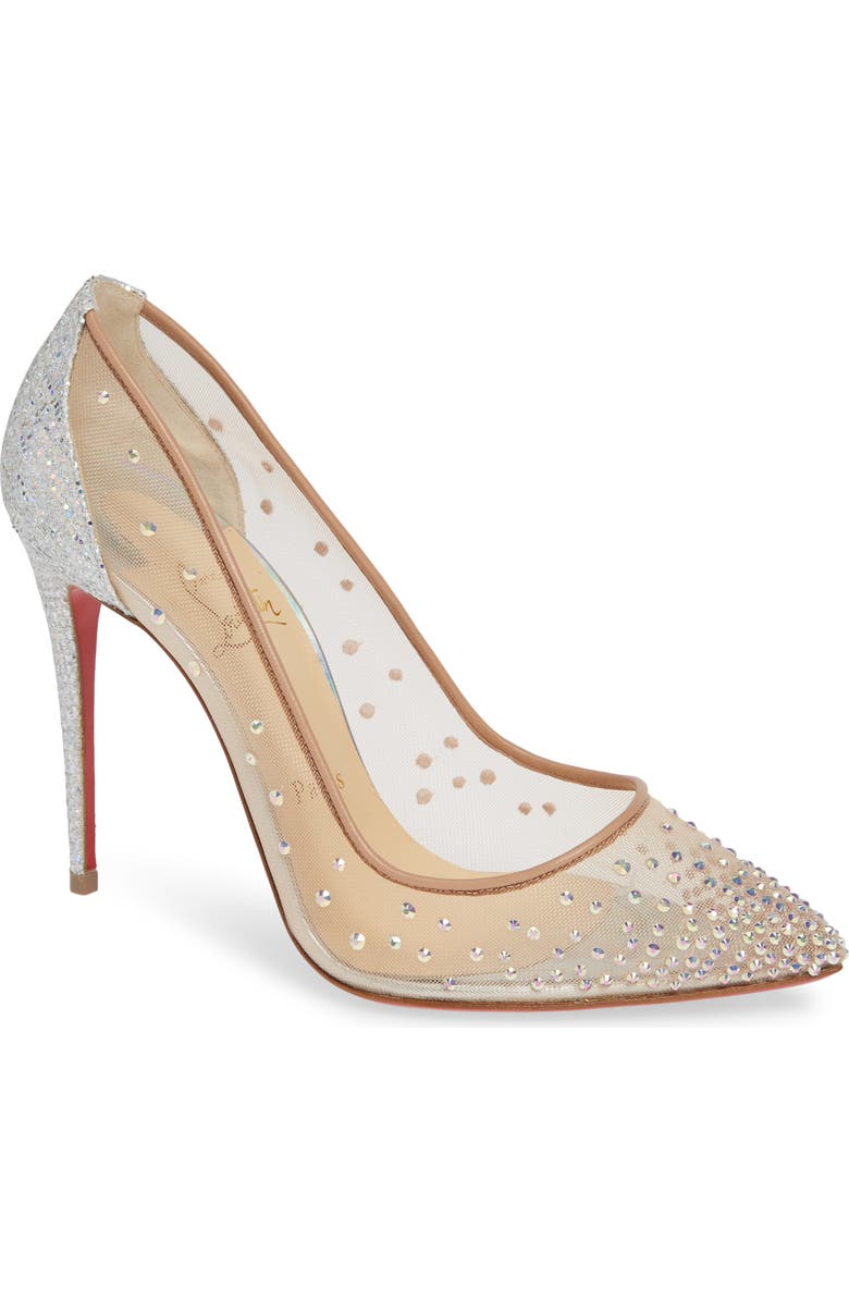 Christian Louboutin Follies Strass Pointed Toe Pump, Main, color,