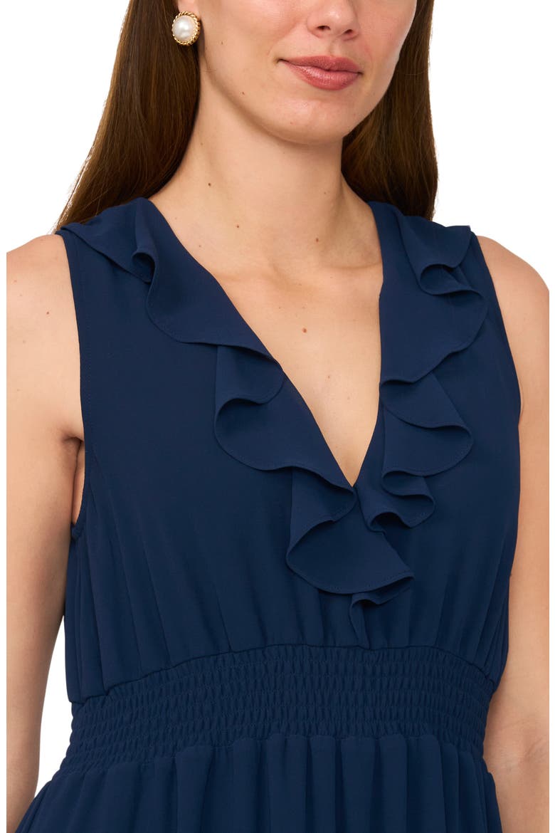 V-Neck Tiered Midi Dress, Alternate, color, CLASSIC NAVY