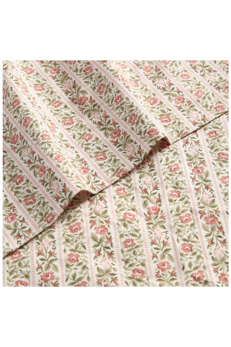 Marta Stripe Cotton Percale Sheet Set, Alternate, color, PINK