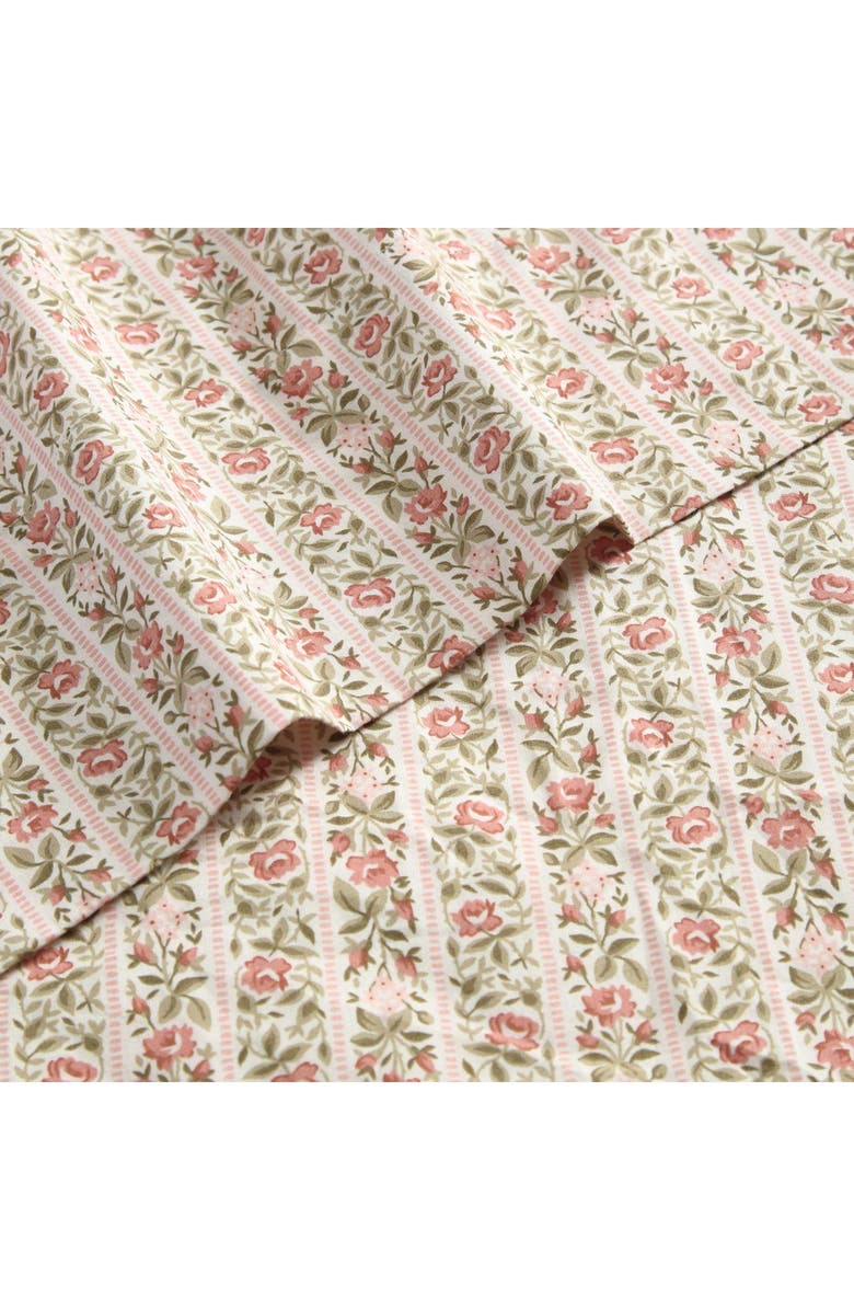 Laura Ashley Marta Stripe Cotton Percale Sheet Set, Alternate, color, Pink