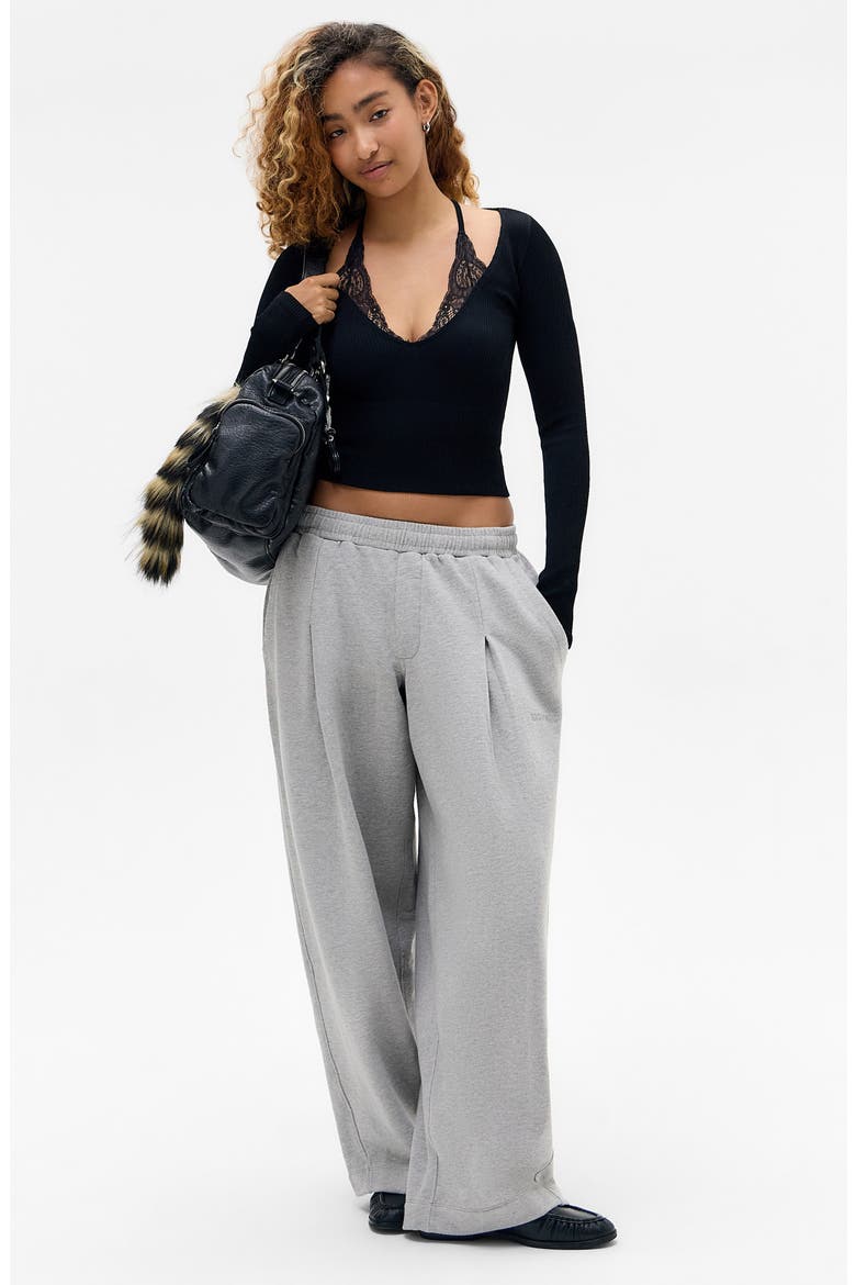 Seeing Double Layered Look Rib Knit Top, Alternate, color, BLACK