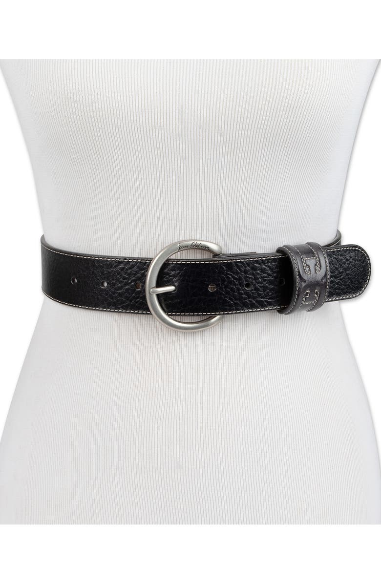 Sam Edelman Rounded Buckle Belt, Alternate, color, Black Croc