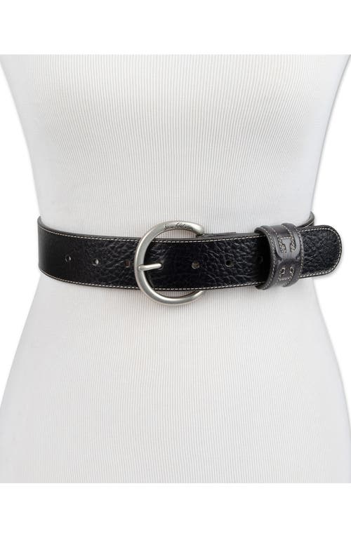 Shop Sam Edelman Rounded Buckle Belt In Black Croc