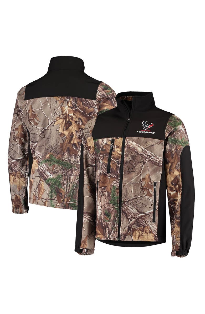 DUNBROOKE Men's Dunbrooke Realtree Camo/Black Houston Texans Circle Hunter Softshell Full-Zip Jacket, Main, color,