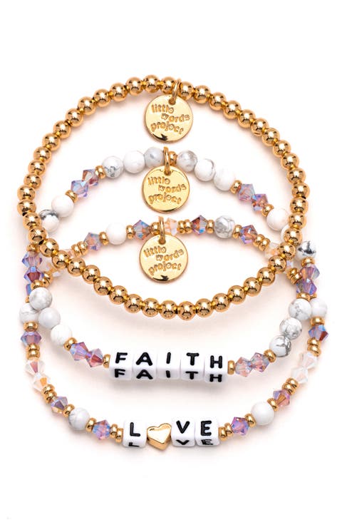Faith & Hope Set of 3 Beaded Bracelets