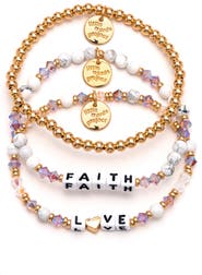 Little Words Project Faith & Hope Set of 3 Beaded Bracelets