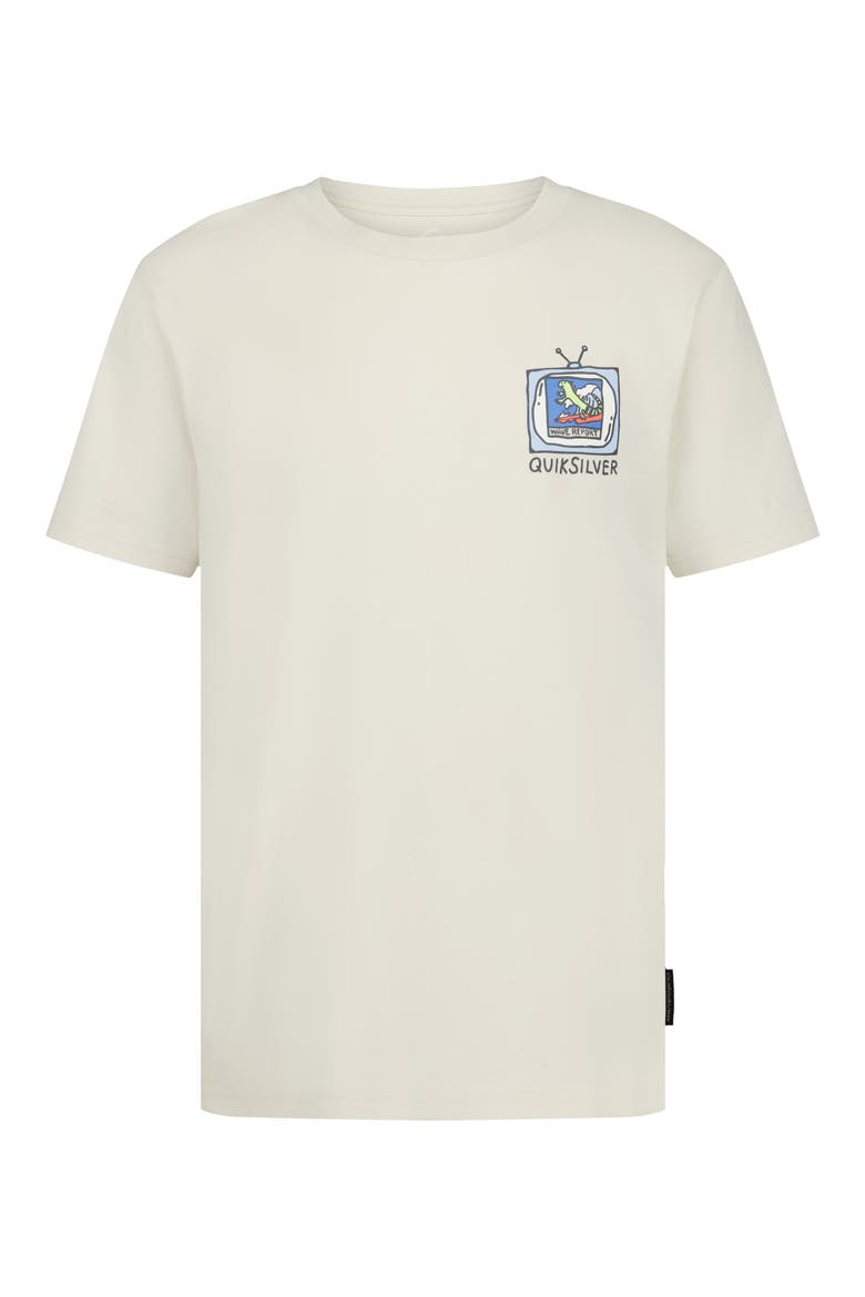 Kids' News Broadcast Graphic T-Shirt, Main, color, SILVER BIRCH
