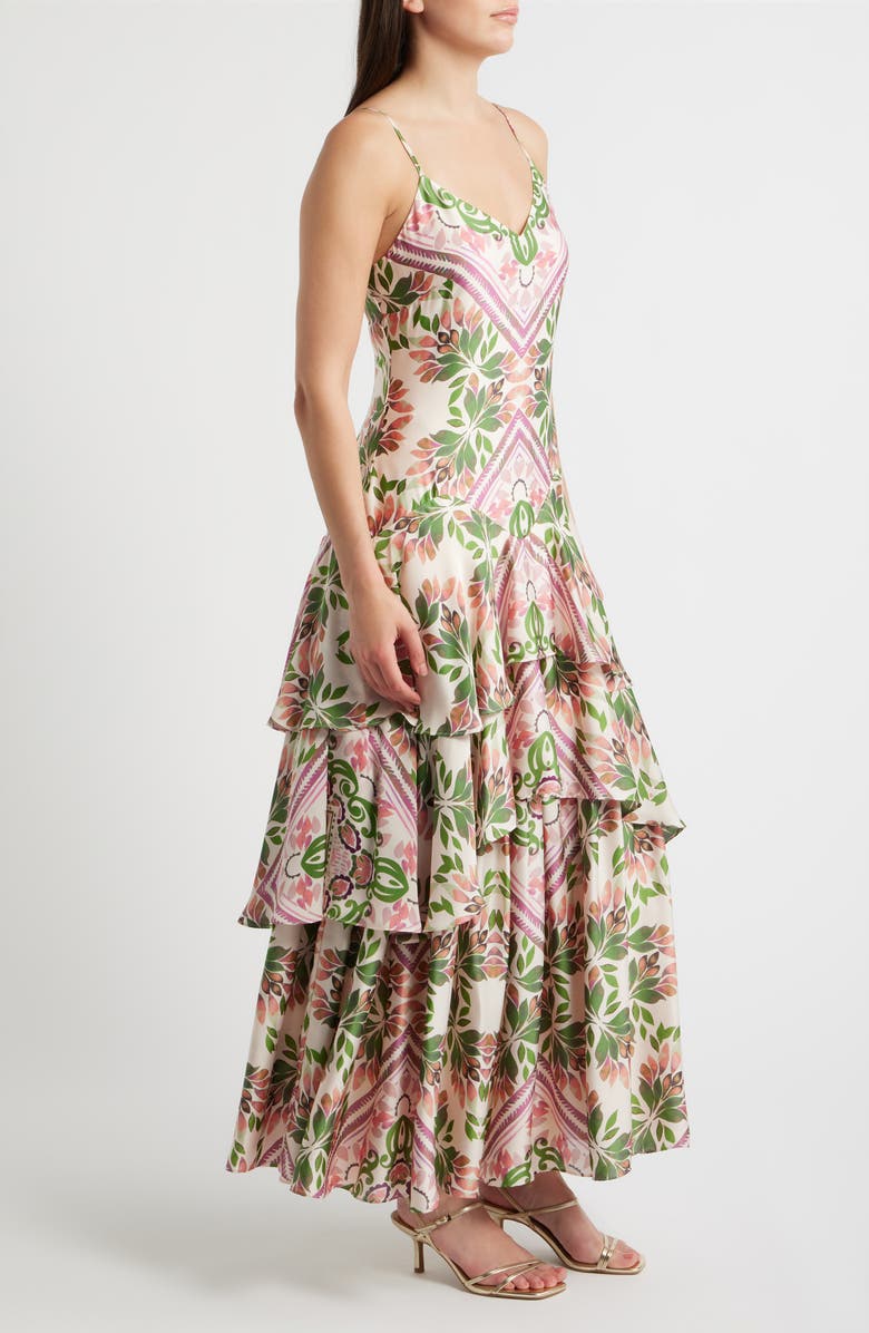 Parker Print Tiered Sleeveless Maxi Dress, Alternate, color, Vanilla Cream