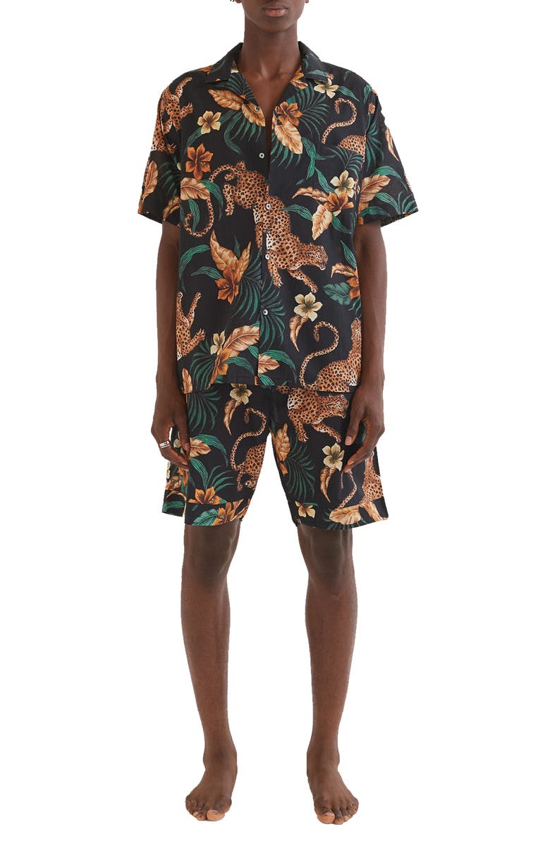 Desmond & Dempsey Cuban Print Cotton Short Pajamas, Main, color, 